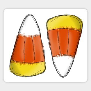 Dark and Gritty Candy Corn Sketch halloween candy Sticker